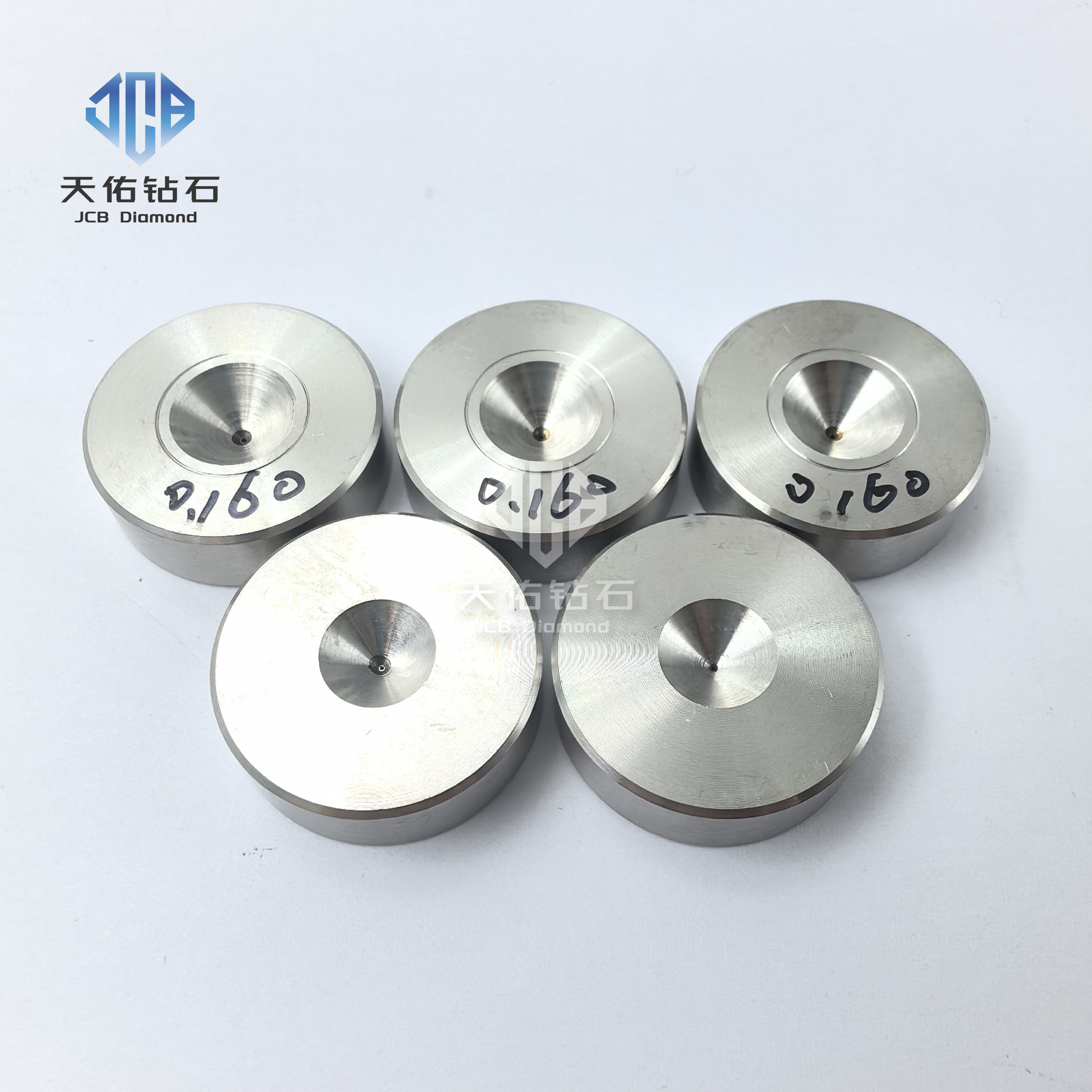 Фильера из природного алмаза для волочения проволоки 25x8 мм, диаметр отверстия 0,165 мм.