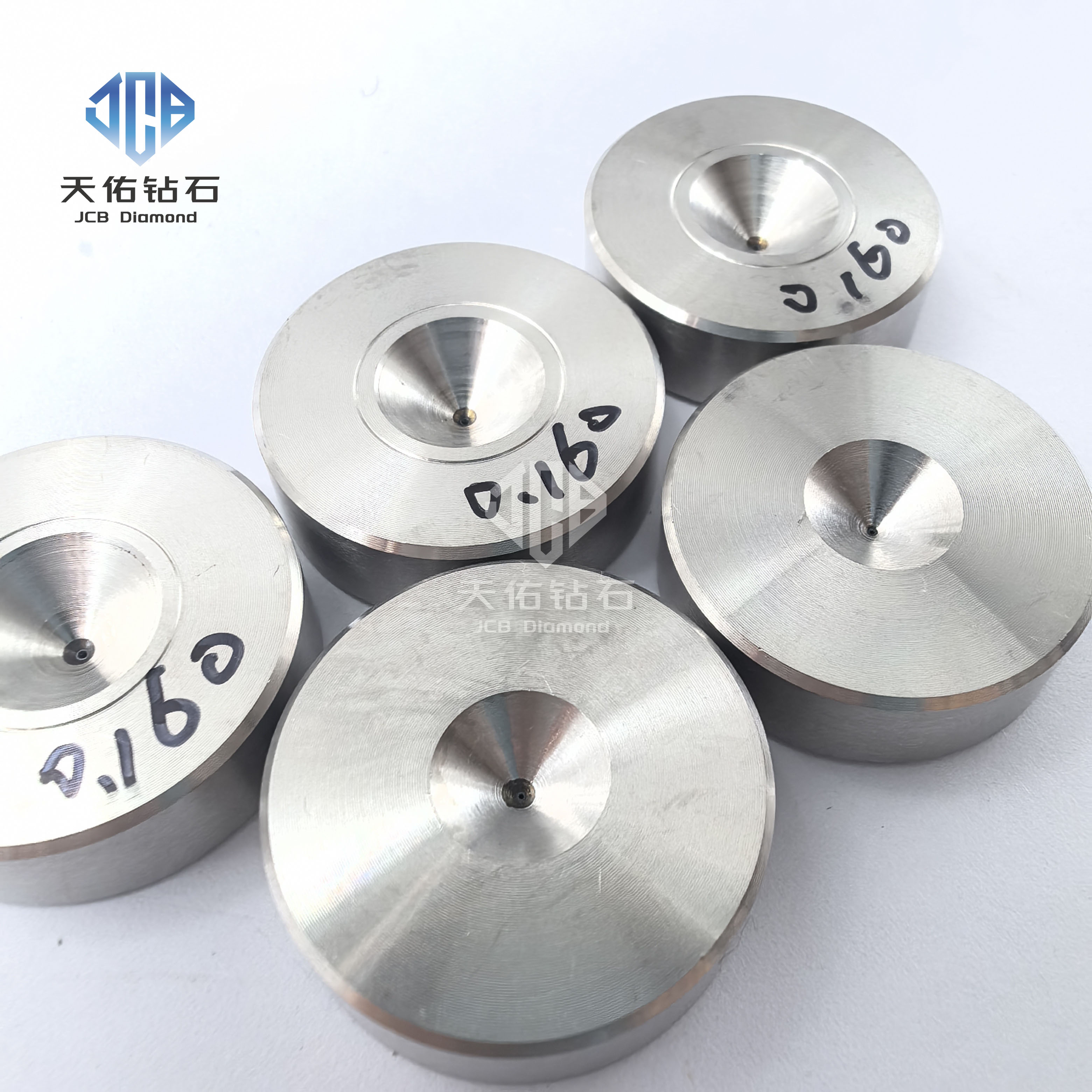 Фильера из природного алмаза для волочения проволоки 25x8 мм, диаметр отверстия 0,165 мм.